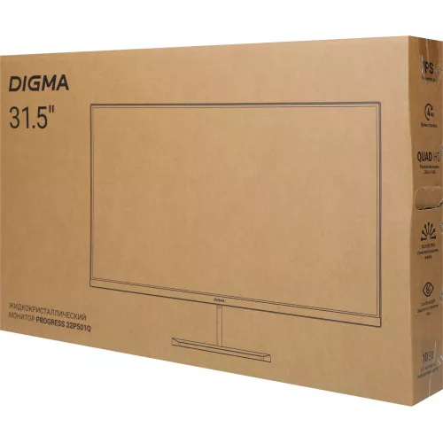Монитор Digma 31.5" Progress 32P501Q черный IPS LED 5ms 16:9 HDMI матовая 300cd 178гр/178гр 2560x1440 100Hz G-Sync FreeSync DP 2K 6.5кг