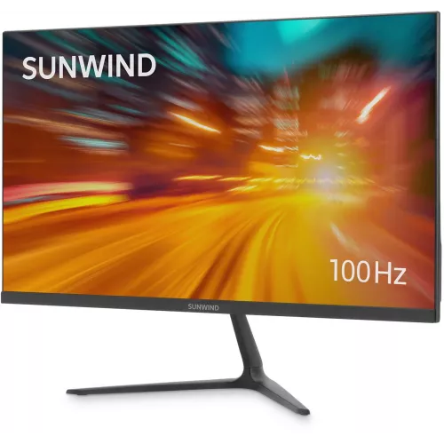 Монитор SunWind 21.5" SM-22FV222 черный VA 5ms 16:9 HDMI матовая 250cd 178гр/178гр 1920x1080 100Hz FreeSync VGA FHD 2.29кг