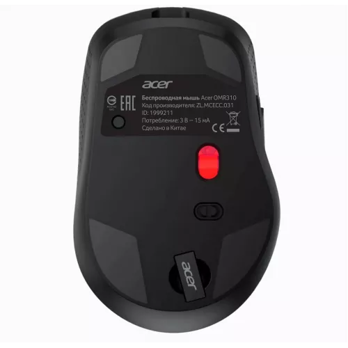 Мышь Acer OMR310 черный оптическая 1600dpi беспров. BT/Radio USB 7but (ZL.MCECC.031)