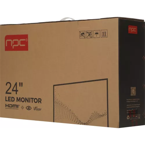 Монитор NPC 23.8" MF2412 черный IPS LED 4ms 16:9 HDMI M/M Cam матовая HAS Piv 1000:1 300cd 178гр/178гр 1920x1080 100Hz G-Sync FreeSync VGA DP FHD USB 2.75кг