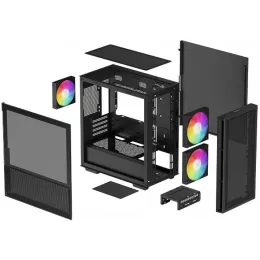Корпус Deepcool CH360 черный без БП mATX 7x120mm 3x140mm 1xUSB3.0 audio bott PSU