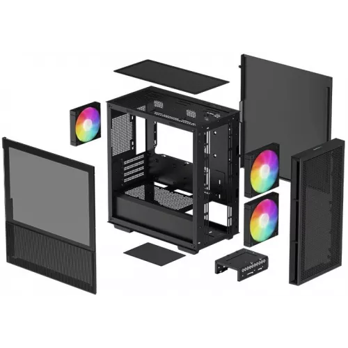 Корпус Deepcool CH360 черный без БП mATX 7x120mm 3x140mm 1xUSB3.0 audio bott PSU
