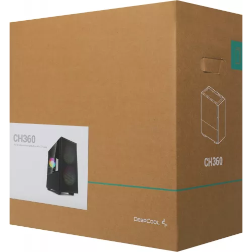 Корпус Deepcool CH360 черный без БП mATX 7x120mm 3x140mm 1xUSB3.0 audio bott PSU