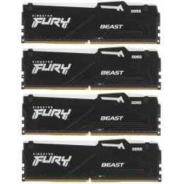 Память DDR5 4x32GB 5600MHz Kingston KF556C40BBAK4-128 Fury Beast Black RGB RTL Gaming PC5-44800 CL40 DIMM 288-pin 1.25В dual rank с радиатором Ret