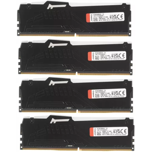 Память DDR5 4x32GB 5600MHz Kingston KF556C40BBAK4-128 Fury Beast Black RGB RTL Gaming PC5-44800 CL40 DIMM 288-pin 1.25В dual rank с радиатором Ret