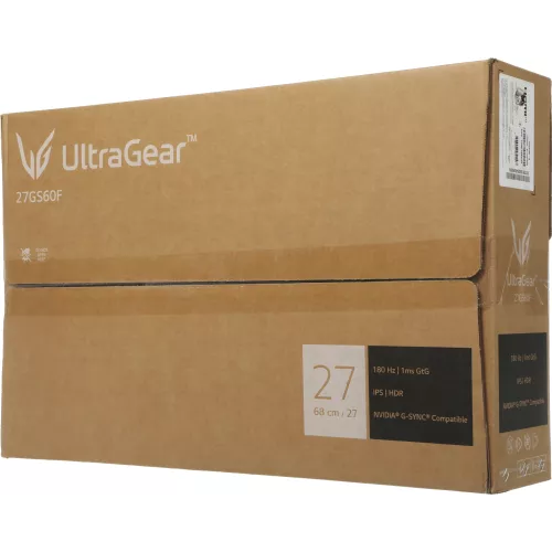 Монитор LG 27" UltraGear 27GS60F-B черный IPS LED 16:9 HDMI матовая 300cd 178гр/178гр 1920x1080 180Hz G-Sync FreeSync DP FHD 5.8кг