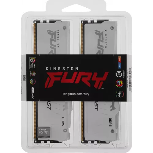 Память DDR5 2x16GB 6400MHz Kingston KF564C32BWEAK2-32 Fury Beast RGB RTL Gaming PC5-51200 CL32 DIMM 288-pin 1.4В kit dual rank с радиатором Ret