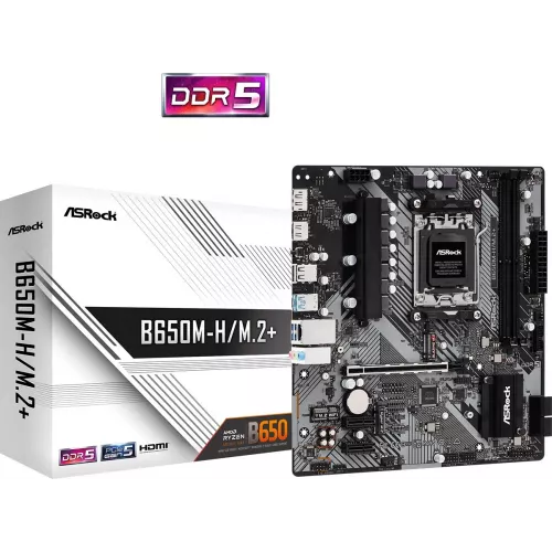 Материнская плата Asrock B650M-H/M.2+ Socket AM5 AMD B650 2xDDR5 mATX AC`97 8ch(7.1) GbLAN RAID+HDMI+DP