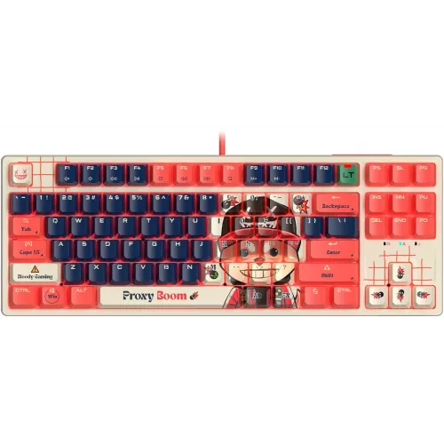 Клавиатура A4Tech AT87 Proxy Boom бежевый/красный USB for gamer LED (AT87) кабель 1.8м