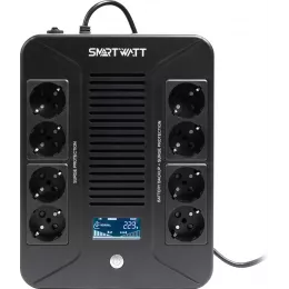 Источник бесперебойного питания Smartwatt Safe Pro LCD 600Вт 1000ВА черный