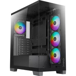 Корпус Azza COVE черный без БП ATX 6x120mm 2x140mm 1xUSB2.0 1xUSB3.0 audio bott PSU