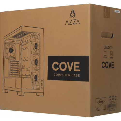 Корпус Azza COVE черный без БП ATX 6x120mm 2x140mm 1xUSB2.0 1xUSB3.0 audio bott PSU
