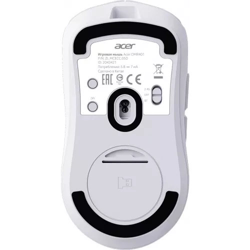 Мышь Acer OMR401 белый оптическая 12000dpi беспров. BT/Radio USB 5but (ZL.MCECC.05D)