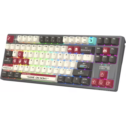 Клавиатура A4Tech WS87 механическая серый/красный USB беспроводная BT/Radio for gamer LED