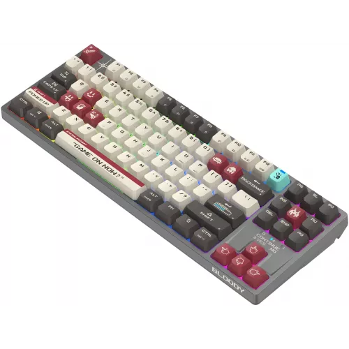 Клавиатура A4Tech WS87 механическая серый/красный USB беспроводная BT/Radio for gamer LED