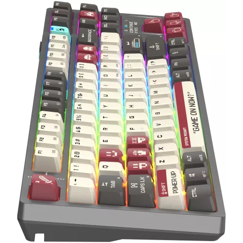 Клавиатура A4Tech WS87 механическая серый/красный USB беспроводная BT/Radio for gamer LED