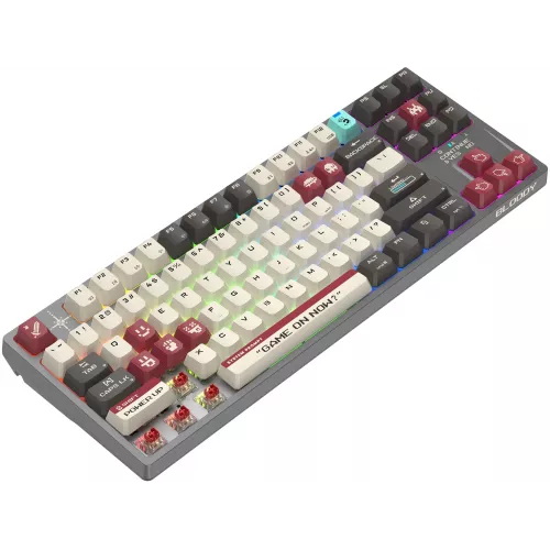Клавиатура A4Tech WS87 механическая серый/красный USB беспроводная BT/Radio for gamer LED
