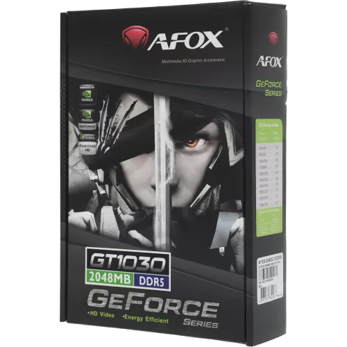 Видеокарта Afox PCI-E 3.0 AF1030-2048D5L7 NVIDIA GeForce GT 1030 2Gb 64bit GDDR5 1228/6000 DVIx1 HDMIx1 HDCP Ret low profile
