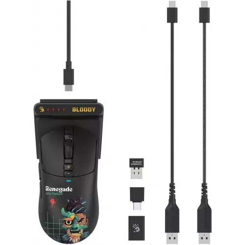 Мышь A4Tech Bloody R72 Ultra Duo Renegade черный оптическая 20000dpi беспров. USB/USB-C 7but