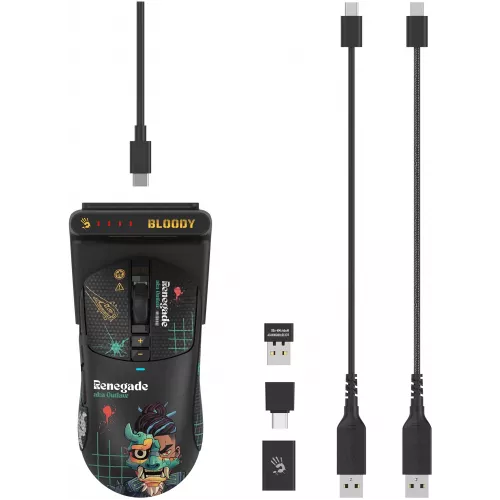 Мышь A4Tech Bloody R72 Ultra Duo Renegade черный оптическая 20000dpi беспров. USB/USB-C 7but