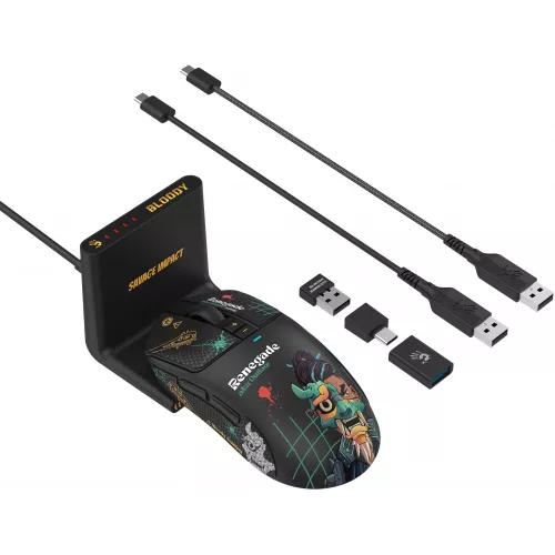 Мышь A4Tech Bloody R72 Ultra Duo Renegade черный оптическая 20000dpi беспров. USB/USB-C 7but