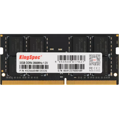 Память DDR4 32GB 2666MHz Kingspec KS2666D4N12032G RTL PC4-21300 CL17 SO-DIMM 260-pin 1.2В single rank Ret