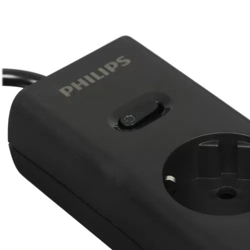 Сетевой фильтр Philips CHP4336BA/51 2м (3 розетки) черный (коробка)