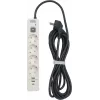 Сетевой фильтр Powercom SP-01 USB2A1CW 3,0М 3.0м (4 розетки) белый/серый (коробка)