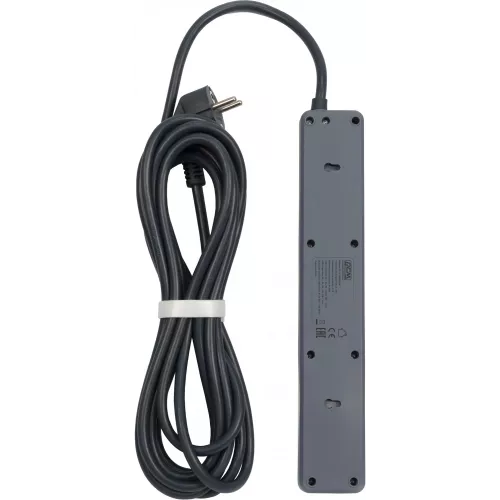 Сетевой фильтр Powercom SP-01 USB2A1CW 3,0М 3.0м (4 розетки) белый/серый (коробка)