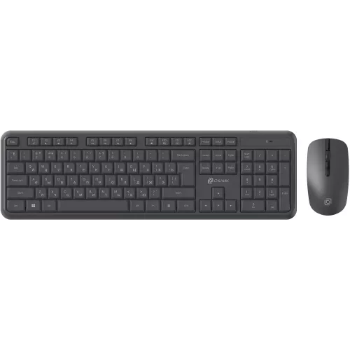 Клавиатура + мышь Оклик S277W клав:серый мышь:серый USB беспроводная Multimedia (2066173)