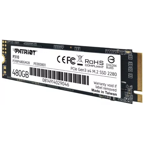 Накопитель SSD Patriot PCIe 3.0 x4 480GB P310P480GM28 P310 M.2 2280