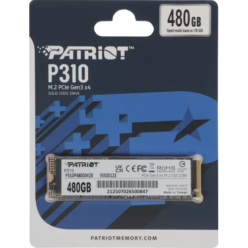 Накопитель SSD Patriot PCIe 3.0 x4 480GB P310P480GM28 P310 M.2 2280