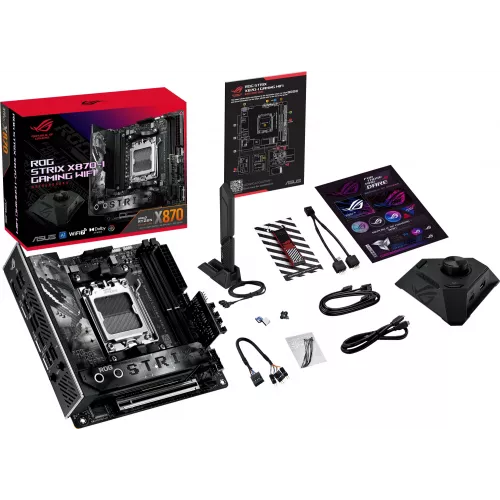 Материнская плата Asus ROG STRIX X870-I GAMING WIFI Socket AM5 AMD X870 2xDDR5 mini-ITX AC`97 8ch(7.1) 2.5Gg RAID+HDMI