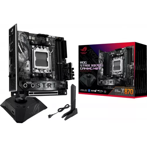Материнская плата Asus ROG STRIX X870-I GAMING WIFI Socket AM5 AMD X870 2xDDR5 mini-ITX AC`97 8ch(7.1) 2.5Gg RAID+HDMI