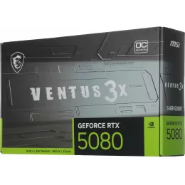 Видеокарта MSI PCI-E 5.0 RTX 5080 16G VENTUS 3X OC NVIDIA GeForce RTX 5080 16Gb 256bit GDDR7 2640/30000 HDMIx1 DPx3 HDCP Ret