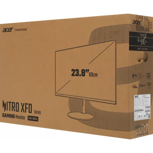 Монитор Acer 23.8" XF240YM3biiph черный IPS LED 1ms 16:9 HDMI матовая HAS 1000:1 250cd 178гр/178гр 1920x1080 180Hz FreeSync Premium DP FHD 3.5кг