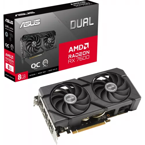 Видеокарта Asus PCI-E 4.0 DUAL-RX7600-O8G-EVO AMD Radeon RX 7600 8Gb 128bit GDDR6 2280/18000 HDMIx1 DPx3 HDCP Ret
