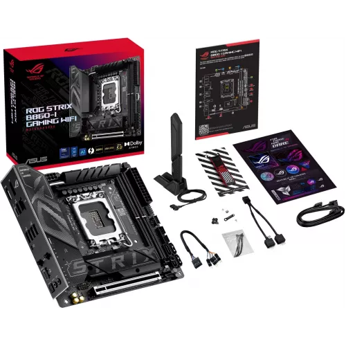 Материнская плата Asus ROG STRIX B860-I GAMING WIFI Soc-1851 Intel B860 2xDDR5 mini-ITX AC`97 8ch(7.1) 2.5Gg RAID+HDMI+DP