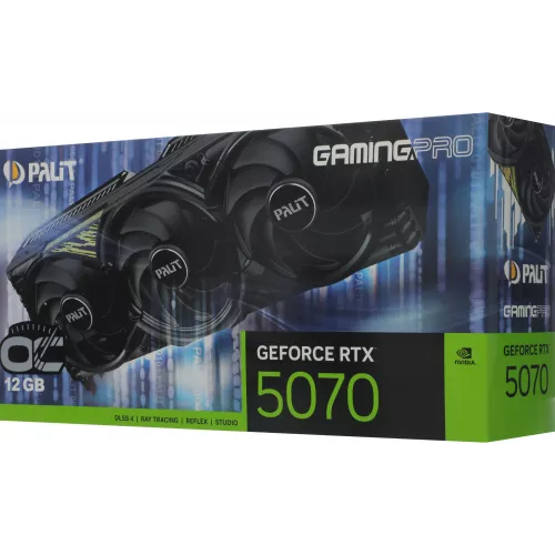 Видеокарта Palit PCI-E 5.0 PA-RTX5070 GAMINGPRO OC NVIDIA GeForce RTX 5070 12Gb 192bit GDDR7 2325/28000 HDMIx1 DPx3 HDCP Ret