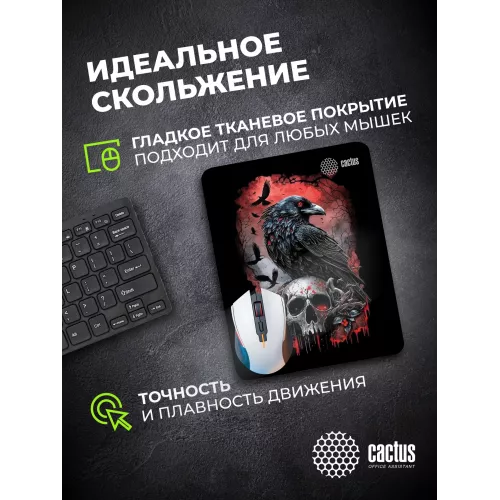 Коврик для мыши Cactus Raven 250x200x3мм (CS-MP-D14S)