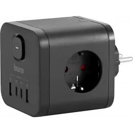 Сетевой разветвитель Buro BU-PW3UC-Plus-B (3 розетки) черный (коробка)