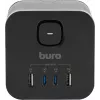 Сетевой разветвитель Buro BU-PW3UC-Plus-B (3 розетки) черный (коробка)