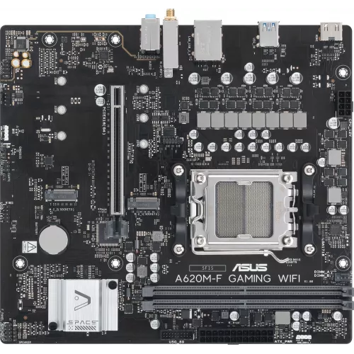 Материнская плата Asus A620M-F GAMING WIFI Socket AM5 AMD A620 2xDDR5 mATX AC`97 8ch(7.1) 2.5Gg RAID+HDMI
