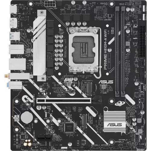 Материнская плата Asus PRIME H810M-A WIFI Soc-1851 Intel H810 2xDDR5 mATX AC`97 8ch(7.1) GbLAN RAID+HDMI+DP