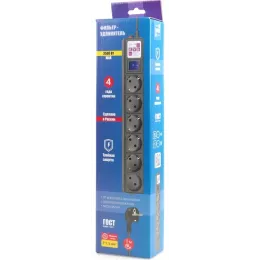 Сетевой фильтр Powercube SPG6-B2 5м (6 розеток) черный (коробка)