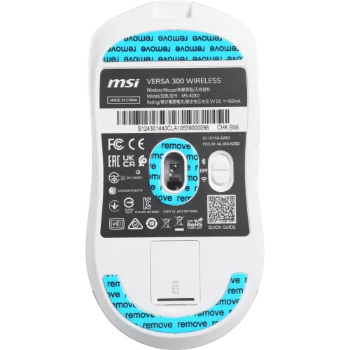 Мышь MSI VERSA 300 W MS-8ZBD белый оптическая 8000dpi беспров. BT/Radio USB 5but (S12-4301440-CLA)