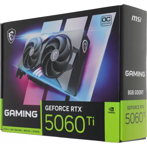 Видеокарта MSI PCI-E 5.0 RTX 5060 TI 8G GAMING OC NVIDIA GeForce RTX 5060TI 8Gb 128bit GDDR7 2647/28000 HDMIx1 DPx3 HDCP Ret