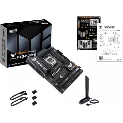 Материнская плата Asus TUF GAMING B650E-PLUS WIFI Socket AM5 AMD B650 4xDDR5 ATX AC`97 8ch(7.1) 2.5Gg RAID+HDMI+DP