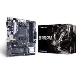 Материнская плата Biostar B550MX/E PRO Soc-AM4 AMD B550 4xDDR4 mATX AC`97 8ch(7.1) GbLAN RAID+VGA+DVI+HDMI