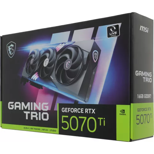 Видеокарта MSI PCI-E 5.0 RTX 5070 TI 16G GAMING TRIO NVIDIA GeForce RTX 5070TI 16Gb 256bit GDDR7 2452/28000 HDMIx1 DPx3 HDCP Ret